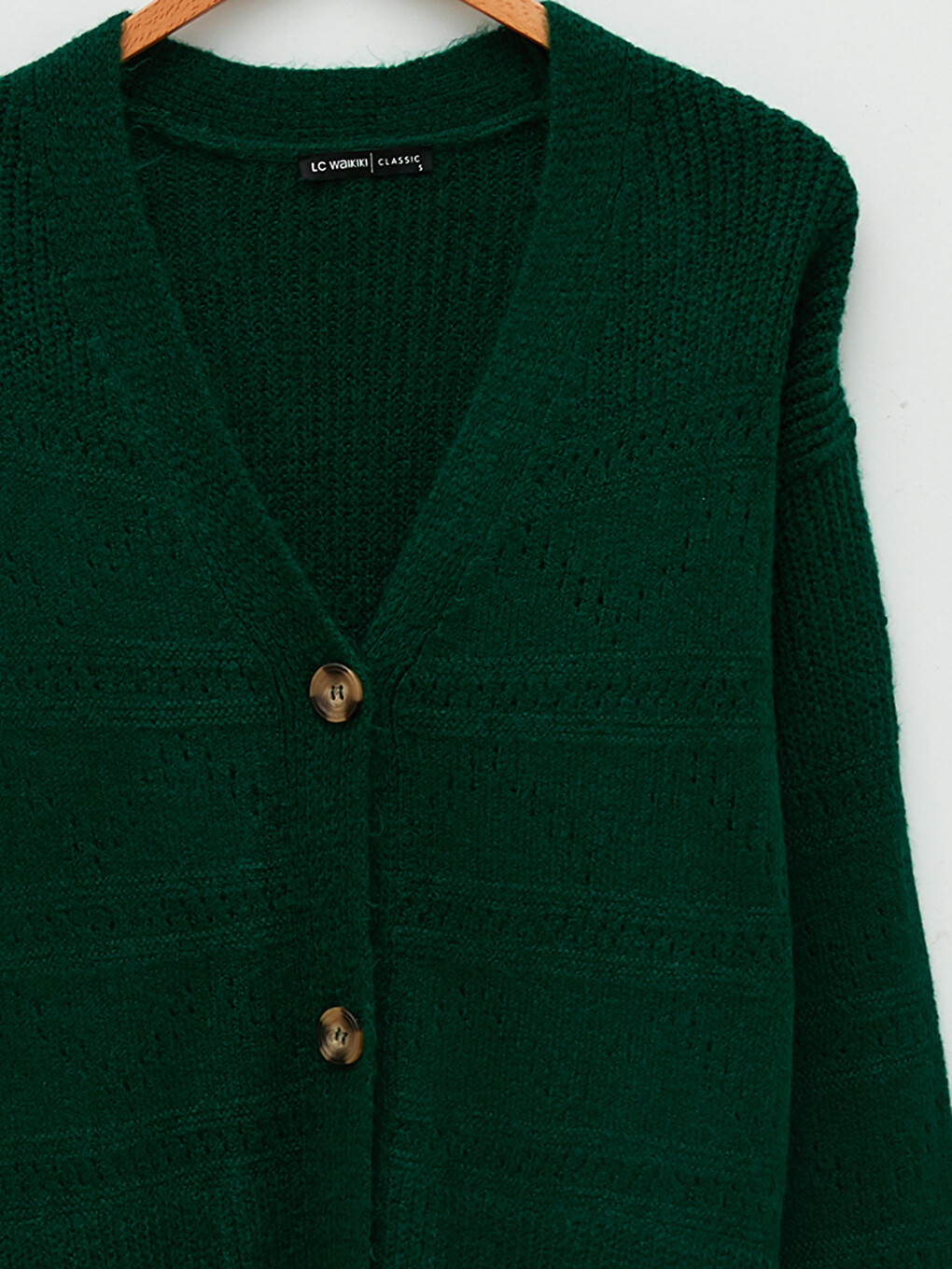 V-Neck Self Patterned Long Sleeve Women's Knitwear Cardigan-7