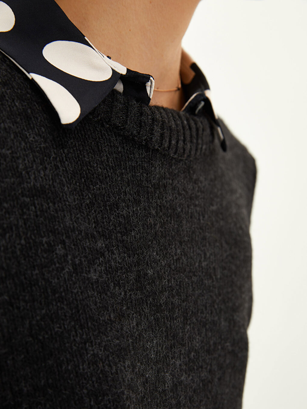 LC Waikiki Crew Neck Plain Long Sleeve Women's Knitwear Sweater -W1J487Z8-SCP