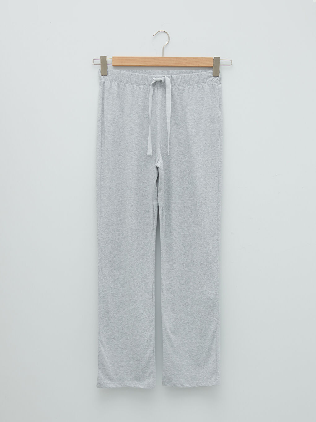 Gri Bisiklet Yaka Düz Kısa Kollu Kadın Pijama Takım-7