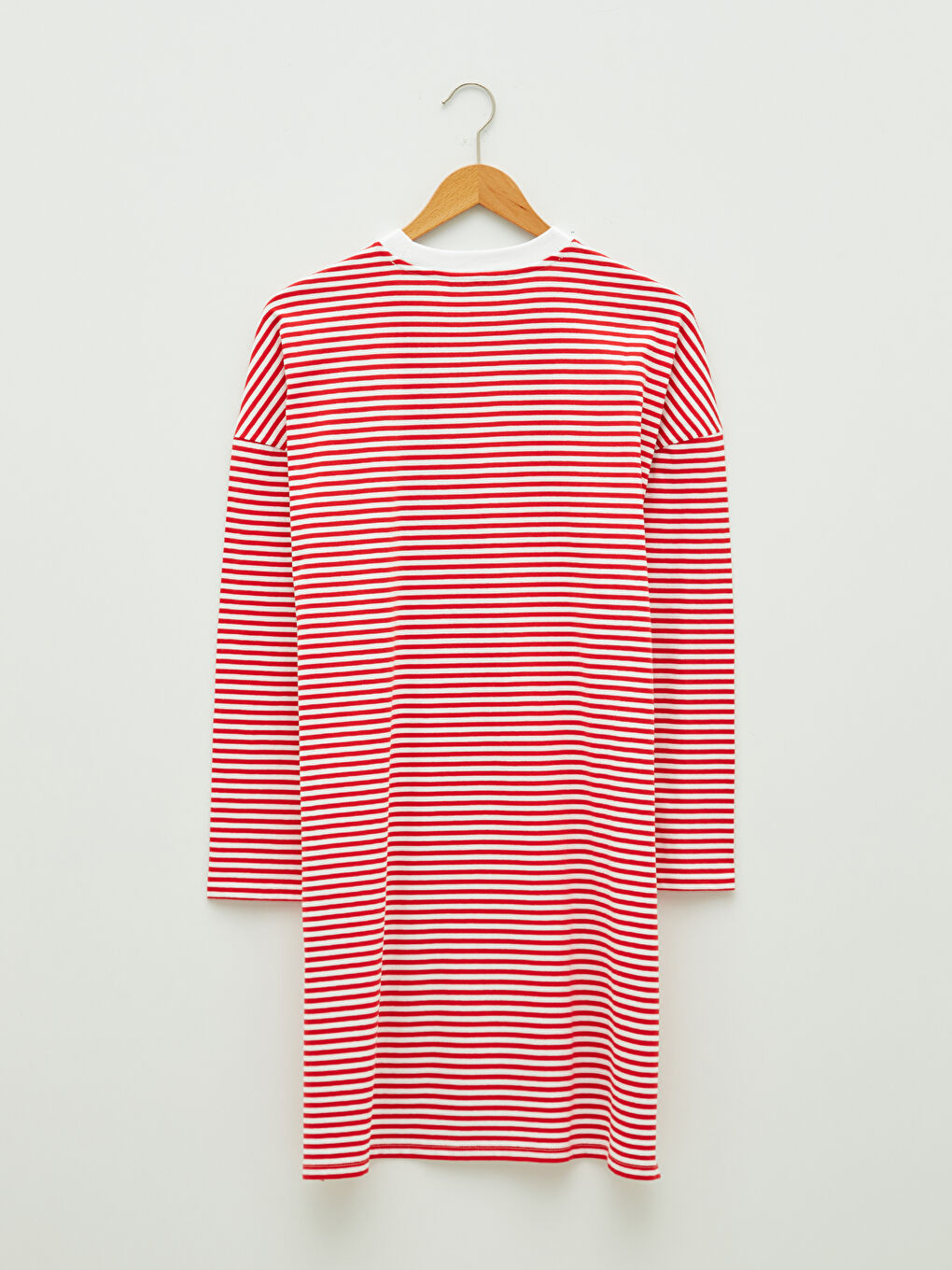 LCW Modest Crew Neck Striped Long Sleeve Cotton Women's Tunic -W1J504Z8-LJE