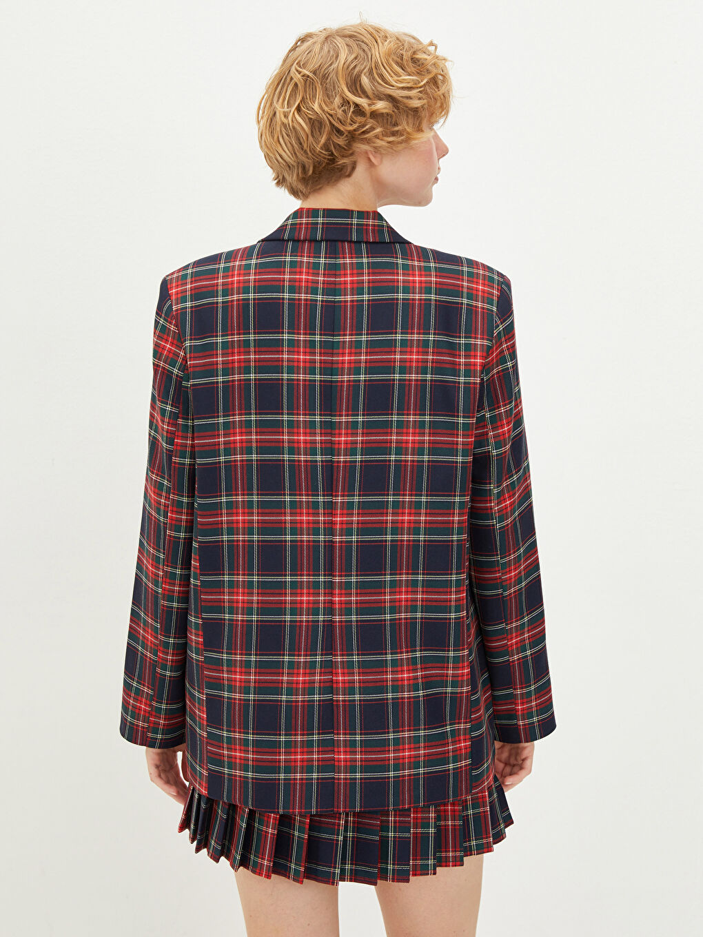 әйелдерге арналған ұзын жеңді түймелі торлы пиджак-5