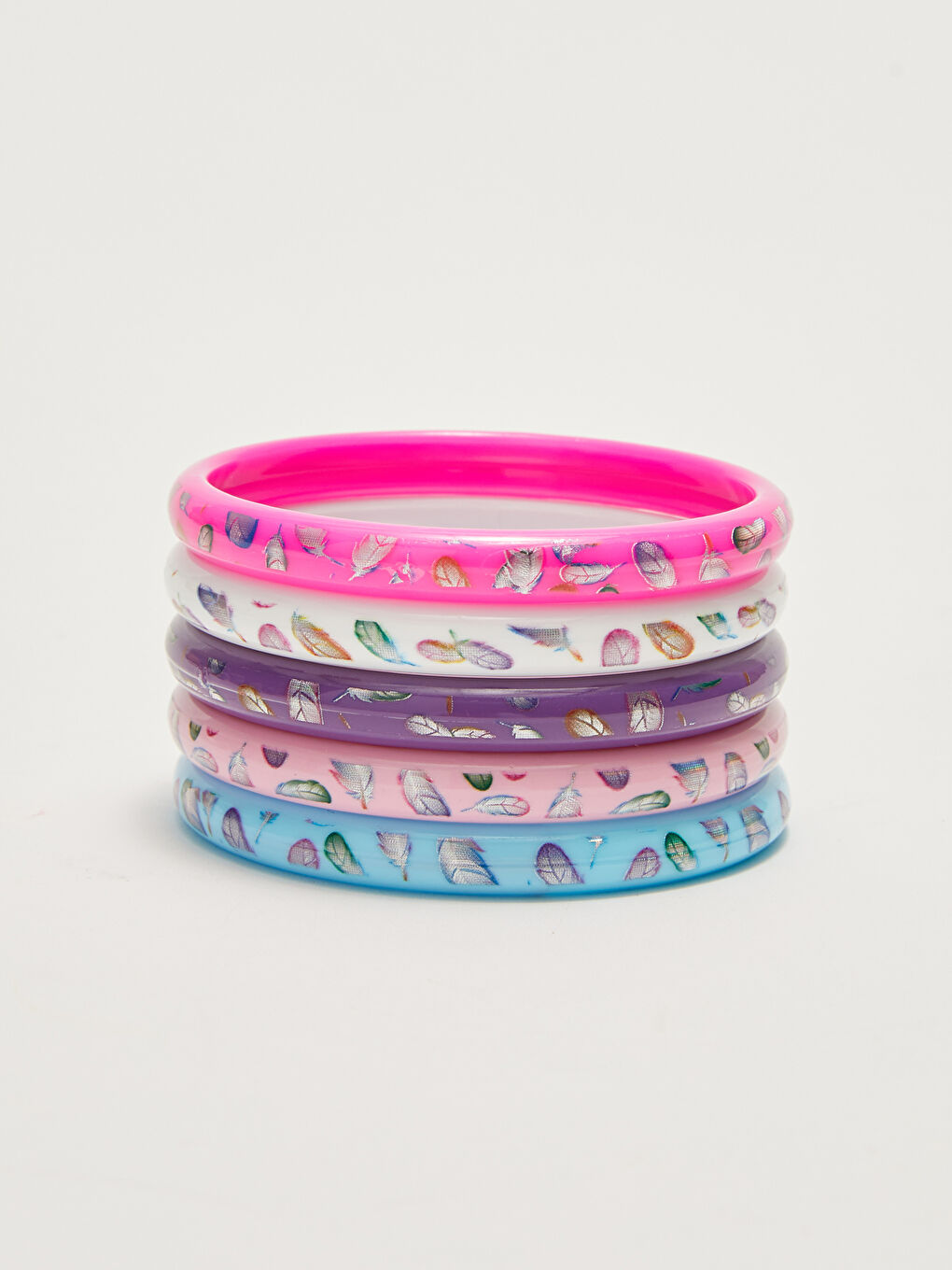 Girl Printed Plastic Bracelet 5 Pack