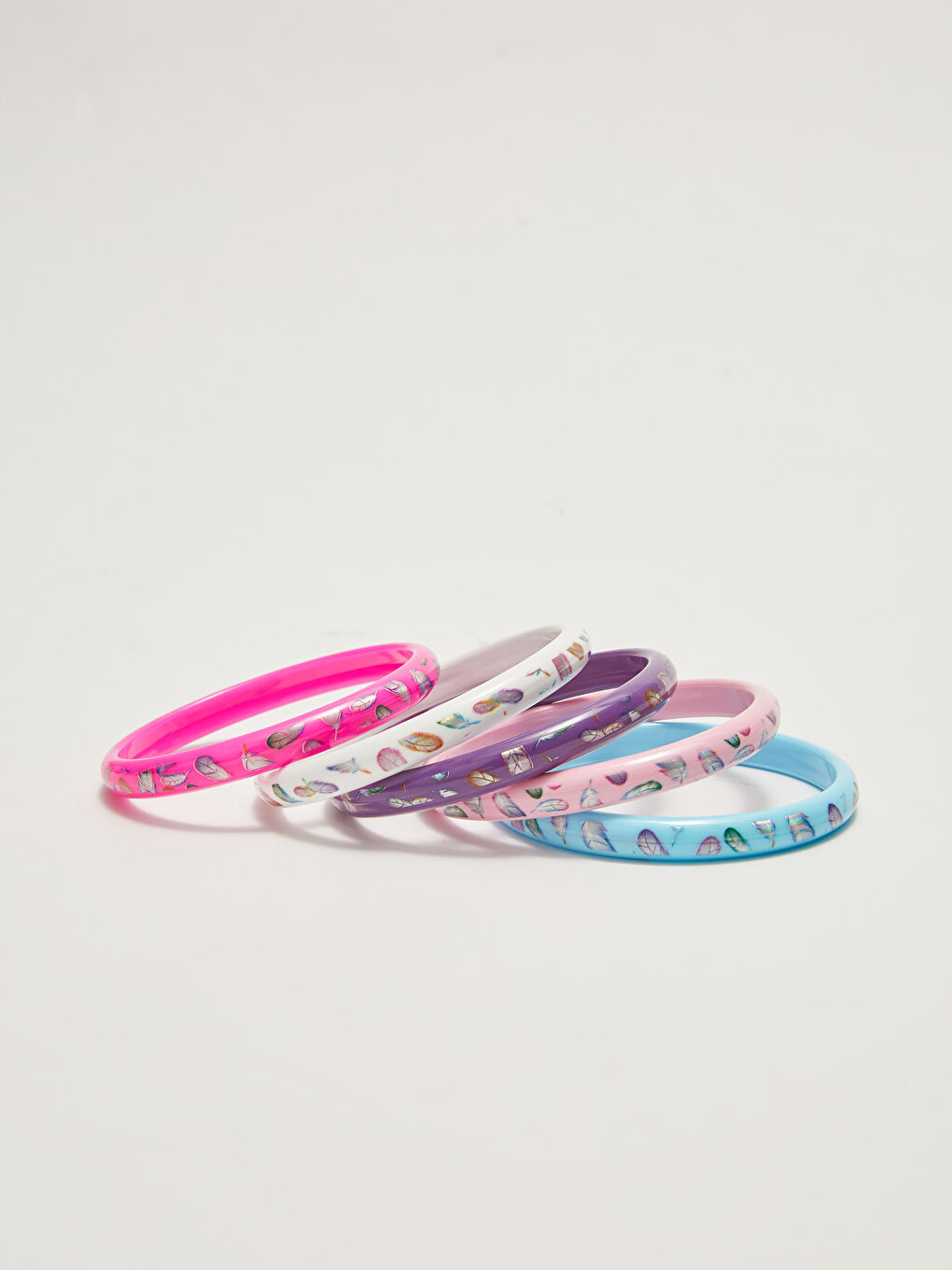 Girl Printed Plastic Bracelet 5 Pack-1