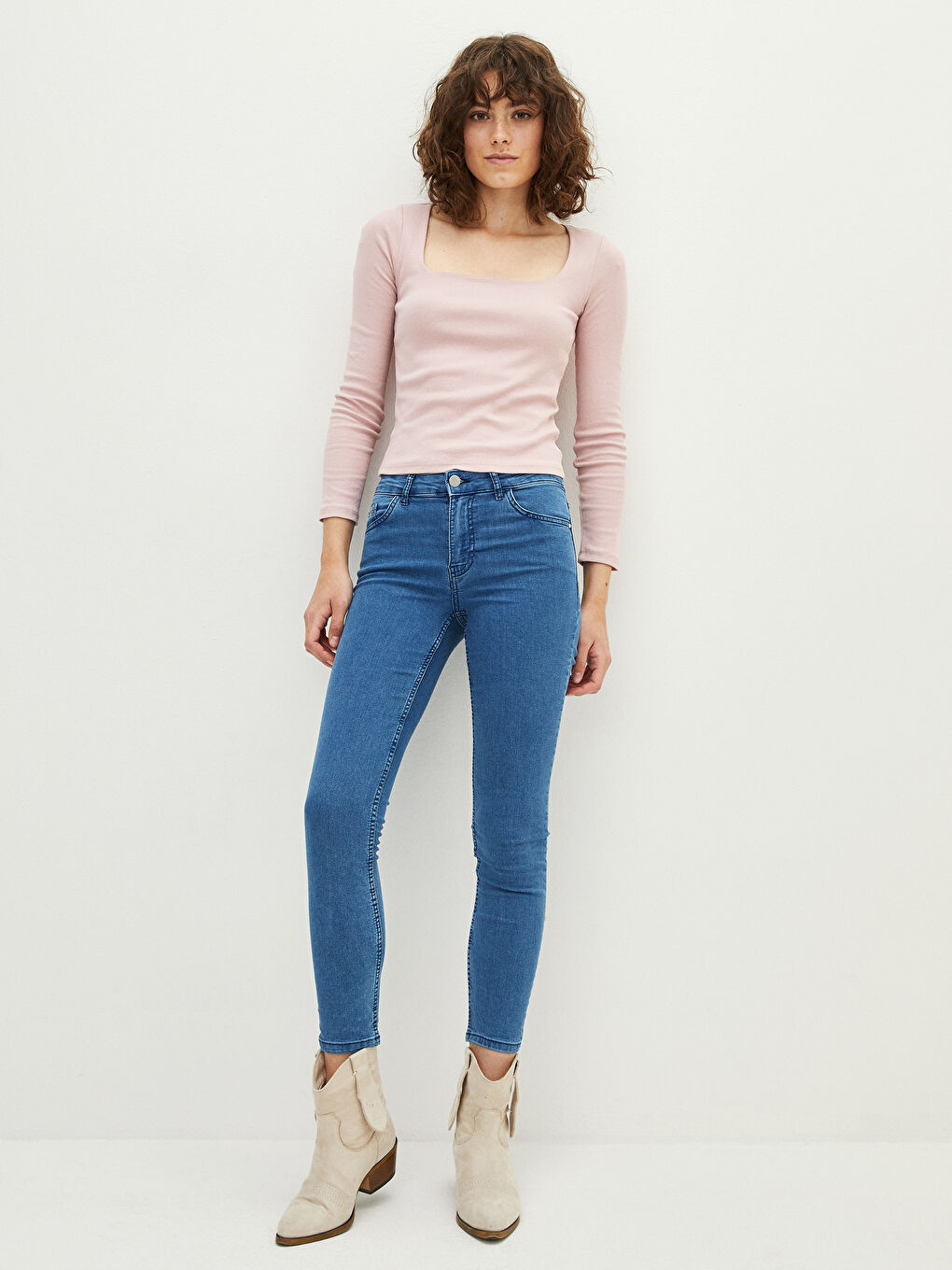 Normal Waist Mercury Skinny Fit Women's Rodeo Jean Trousers with Pocket Detail