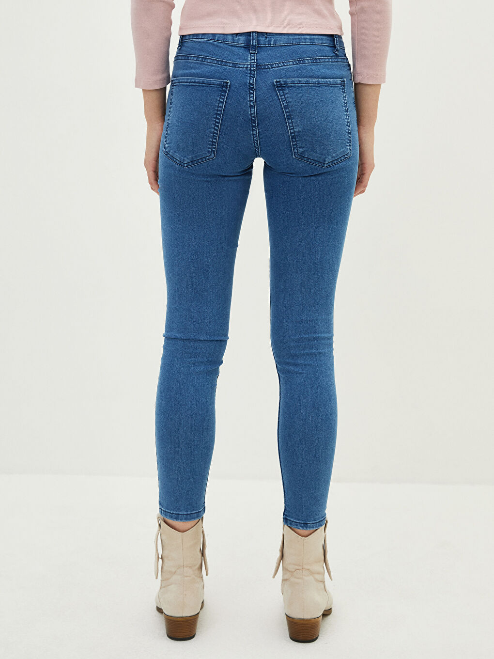 Normal Waist Mercury Skinny Fit Women's Rodeo Jean Trousers with Pocket Detail-3