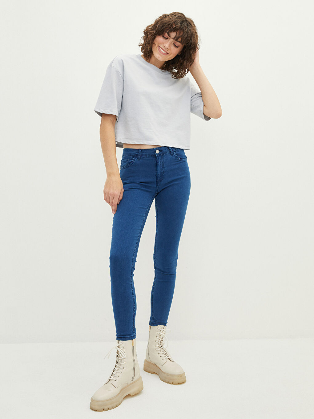 İndigo Mercury Skinny Fit Düz Cep Detaylı Kadın Rodeo Jean Pantolon-1