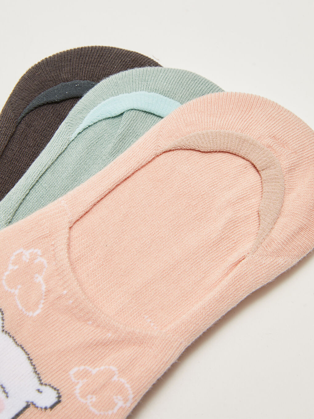 Pembe Baskılı Babet Çorap 3'lü Paket-2
