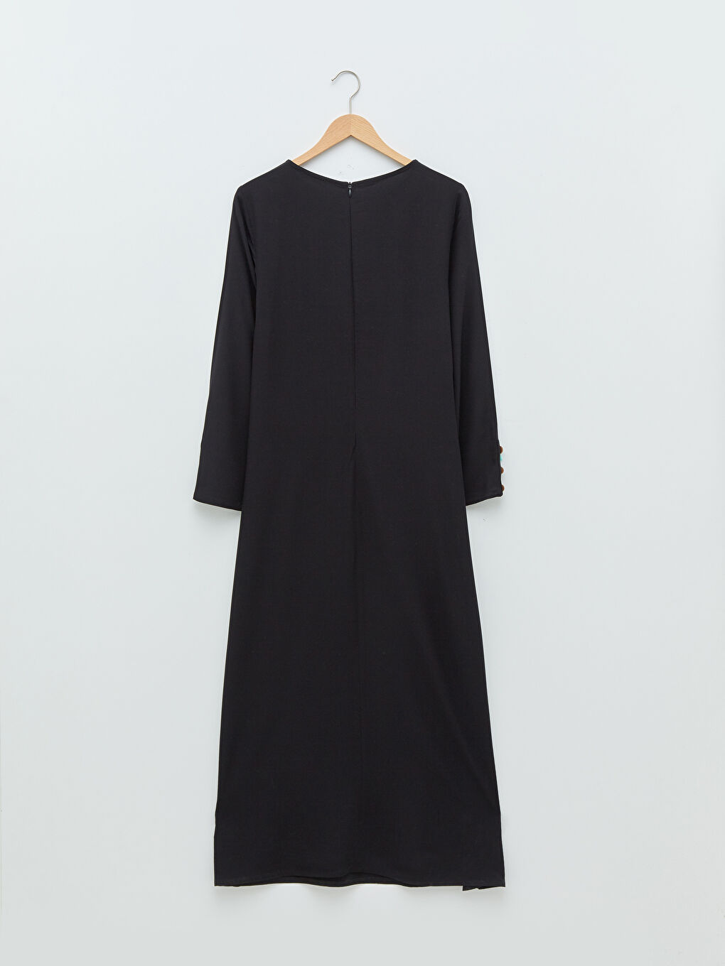 Haljina od viskoze A kroja sa dugmadima i okruglim izrezom za žene-6