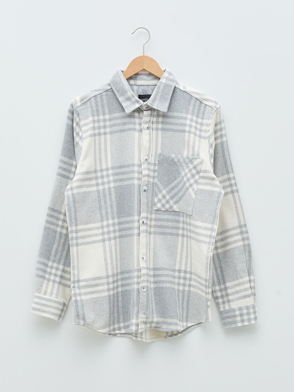 XSIDE Regular Fit Long Sleeve Plaid Men's Flannel Shirt Jacket -W1J614Z8-LMK