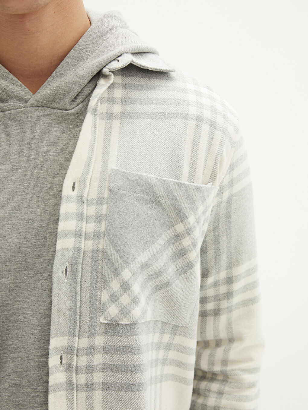 XSIDE Regular Fit Long Sleeve Plaid Men's Flannel Shirt Jacket -W1J614Z8-LMK
