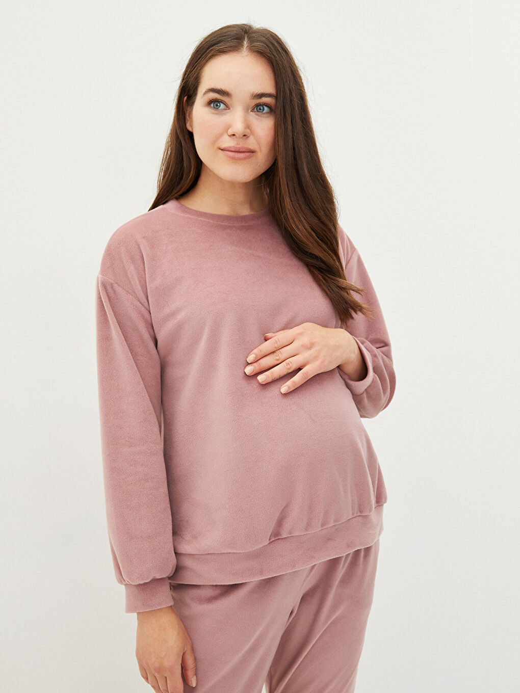 Hanorac Simplu pentru Gravide cu Guler Rotund