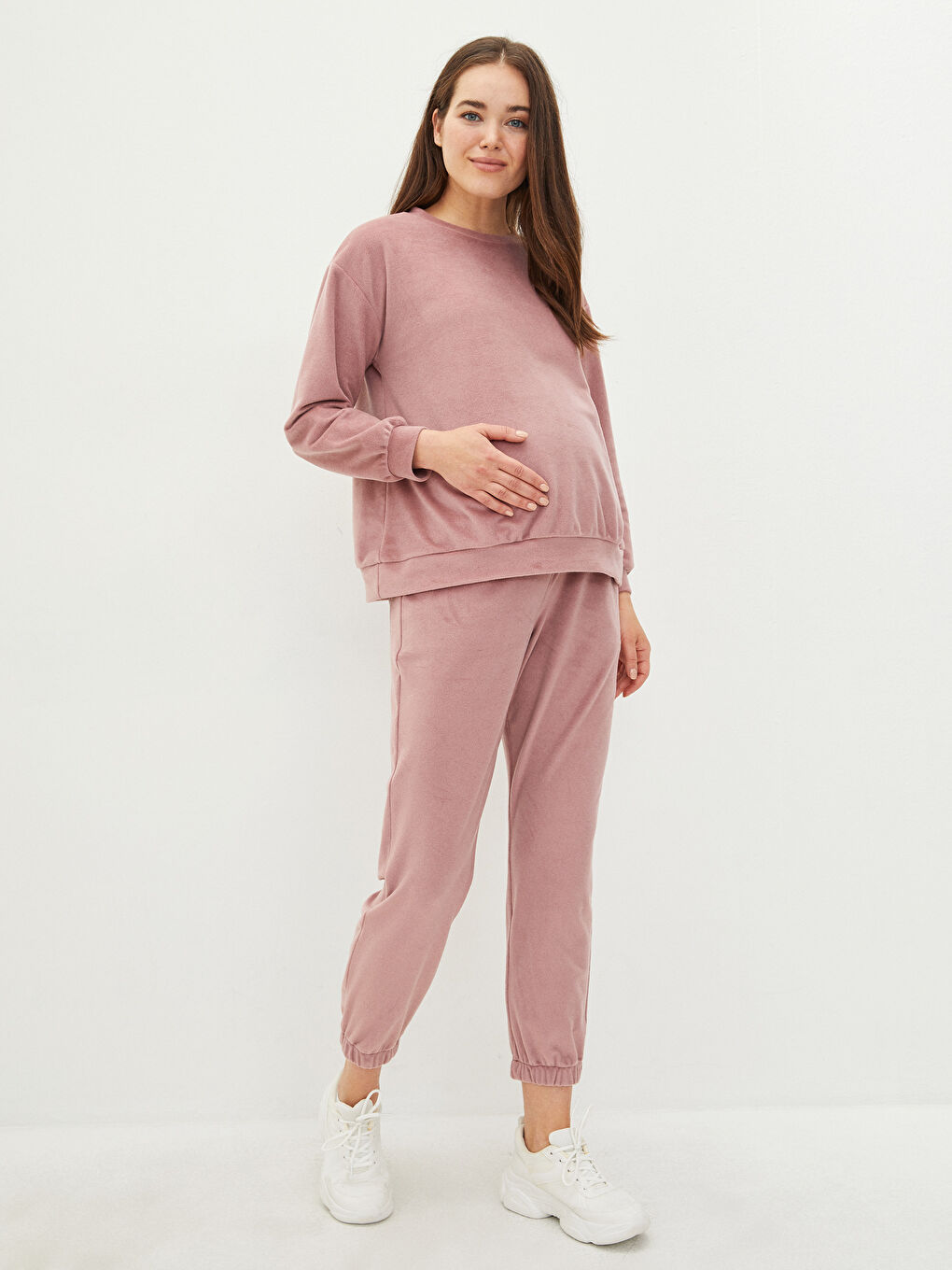 Hanorac Simplu pentru Gravide cu Guler Rotund-1