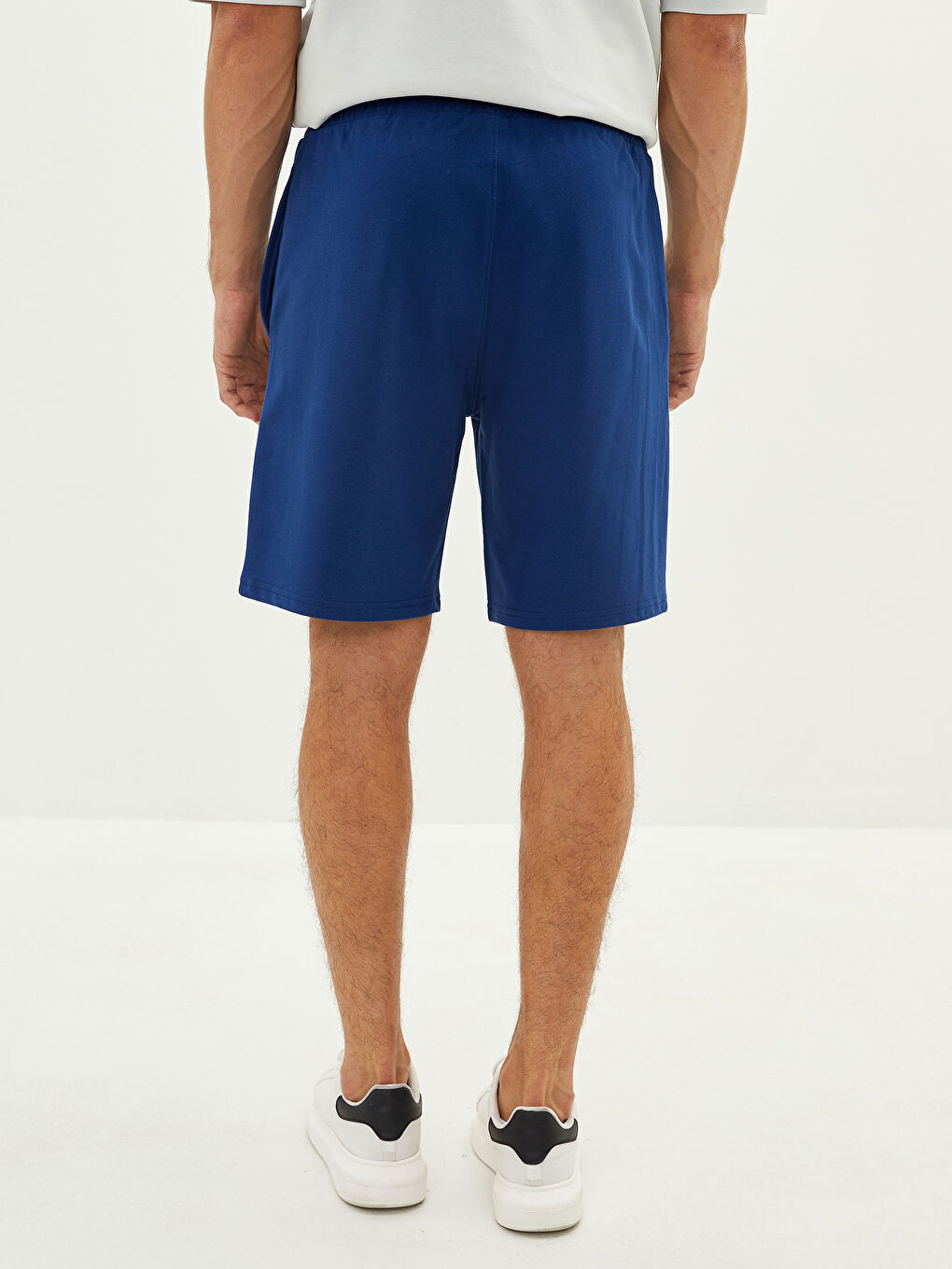 Lacivert Slim Fit Örme Erkek Şort-4