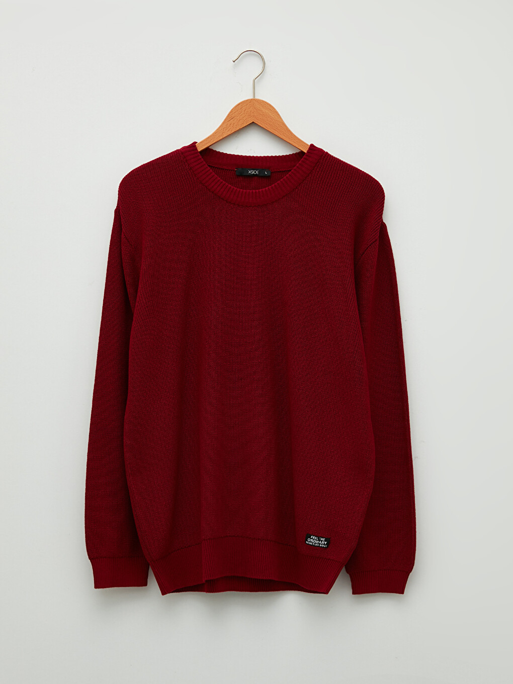 Crew Neck Long Sleeve Men's Tricot Sweater-5