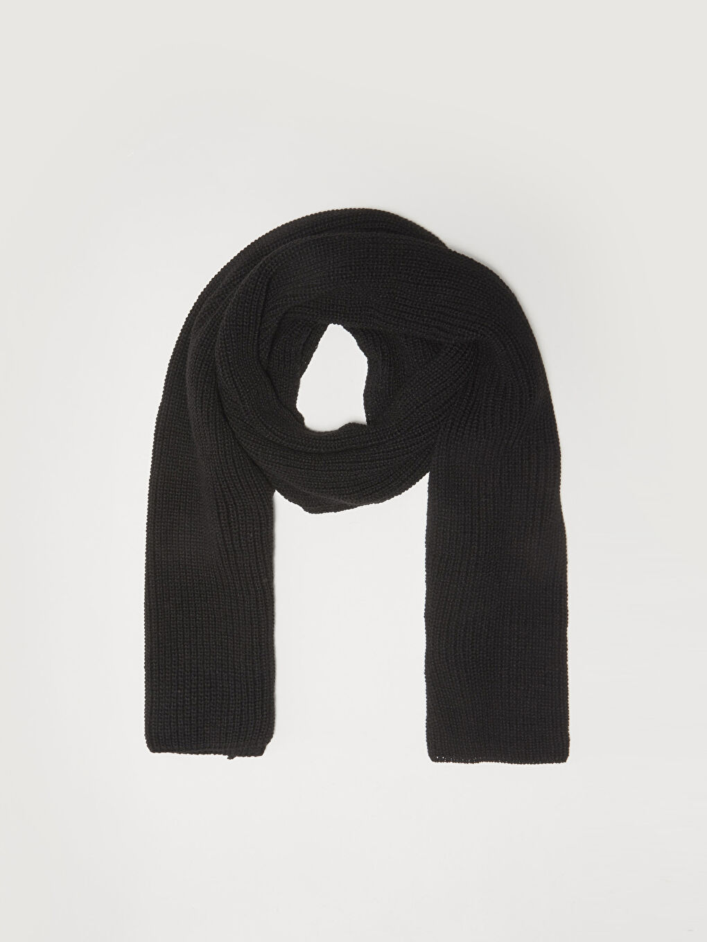 Siyah Kadın Kalın Triko Atkı-2