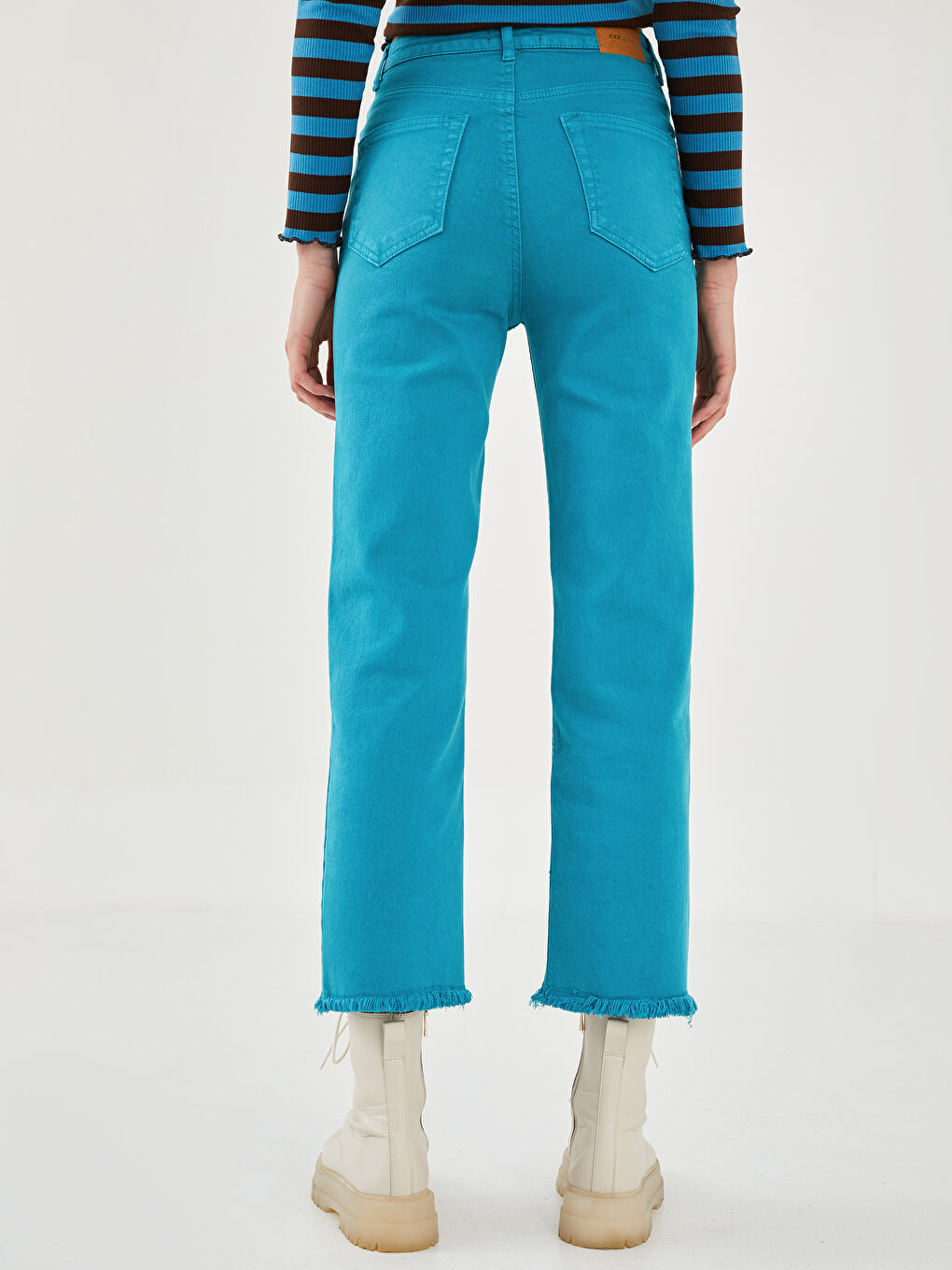 Blugi Dama cu Talie Înaltă, Croială Confortabilă și Buzunare-5