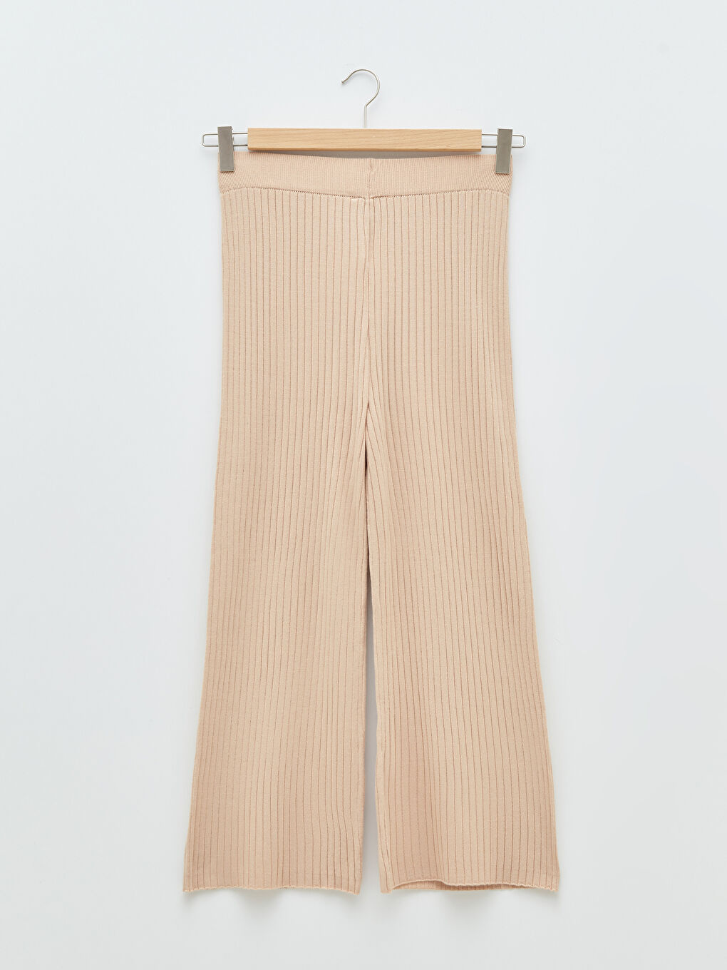 Еластична талия Редовен фит Прав широк крачол Панталон трико за жени-5