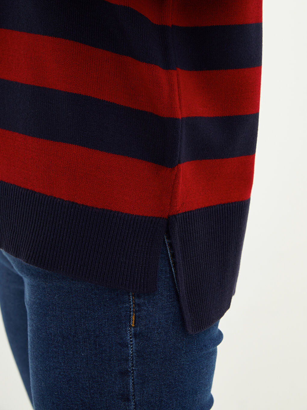 LCWAIKIKI Classic Turtleneck Striped Long Sleeve Women's Tricot Sweater -W1J689Z8-RFF