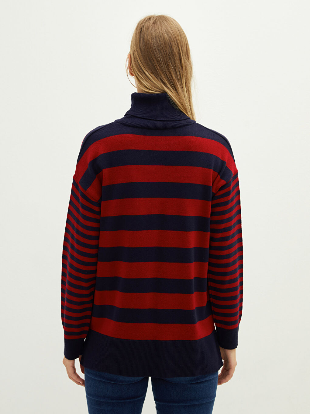 LCWAIKIKI Classic Turtleneck Striped Long Sleeve Women's Tricot Sweater -W1J689Z8-RFF