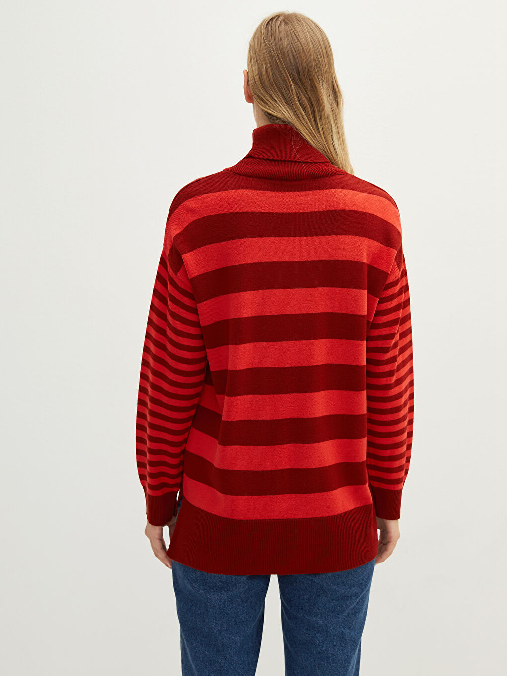 LCWAIKIKI Classic Turtleneck Striped Long Sleeve Women's Tricot Sweater -W1J689Z8-S0E