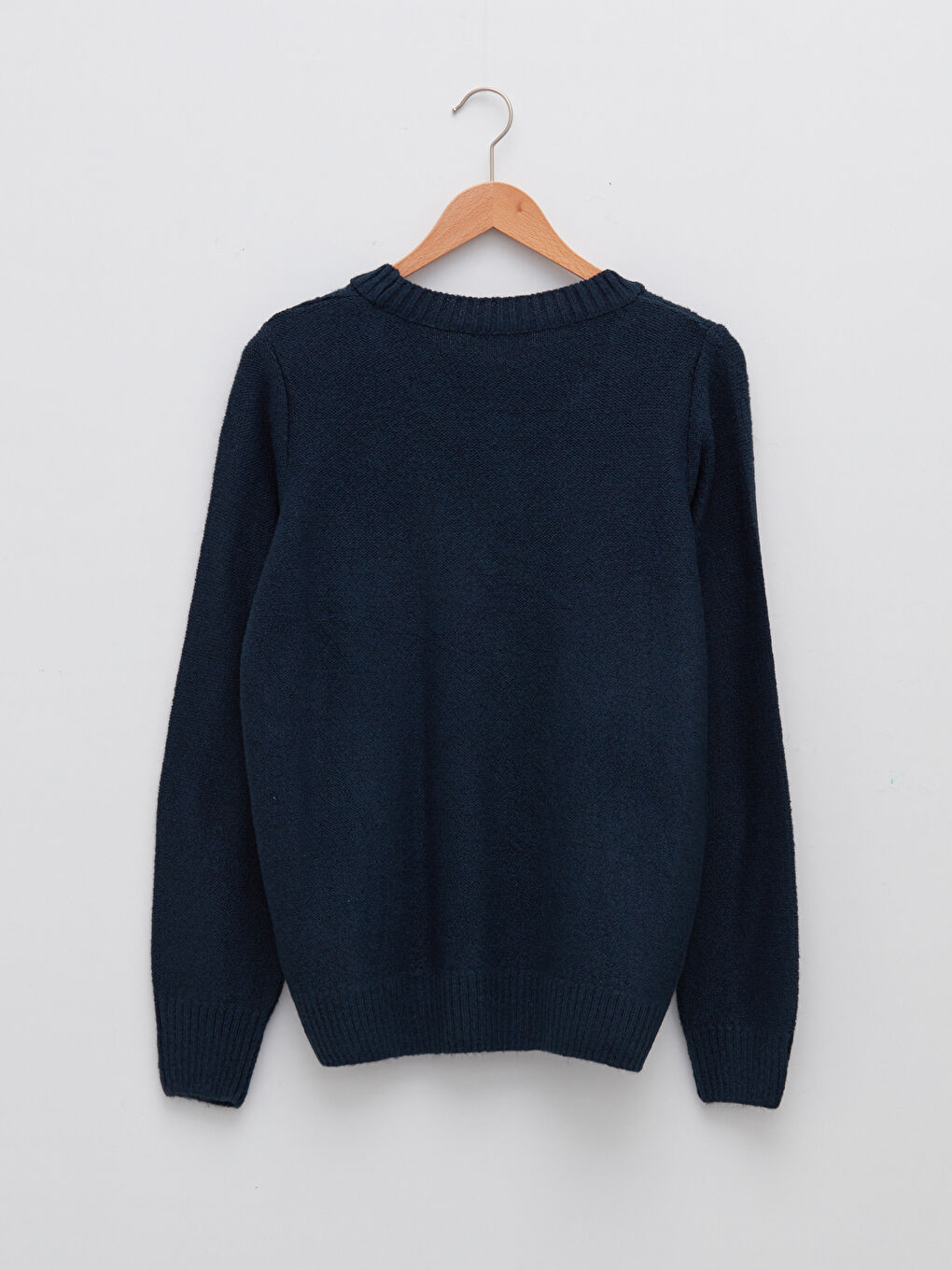 İndigo Bisiklet Yaka Kendinden Desenli Uzun Kollu Kadın Triko Kazak-6