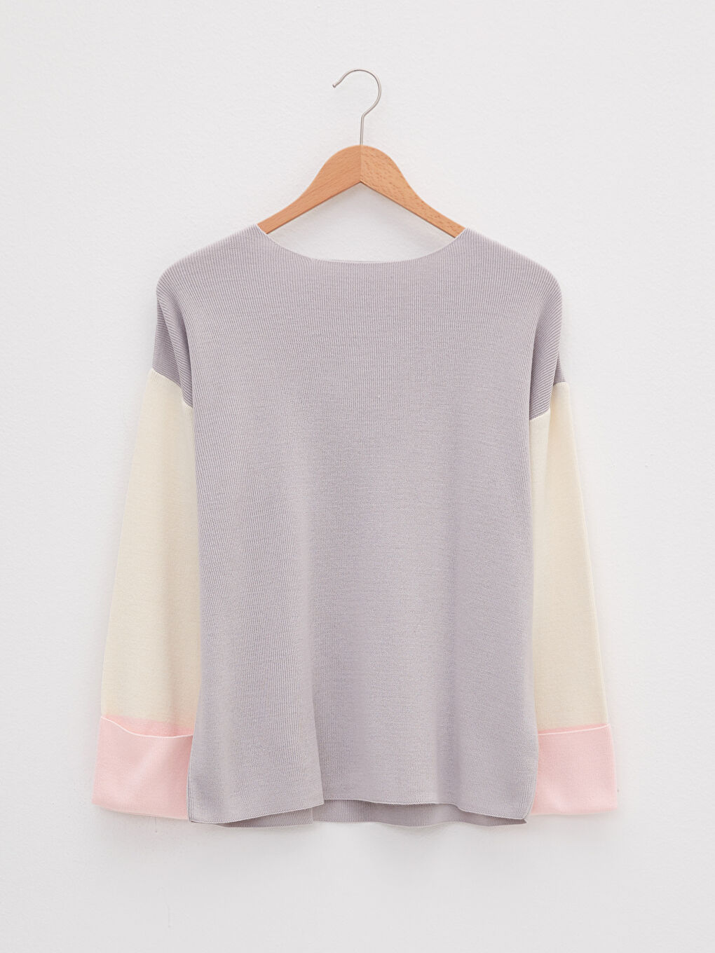 LCWAIKIKI Classic Crew Neck Color Block Long Sleeve Women's Knitwear Sweater -W1J691Z8-SCY