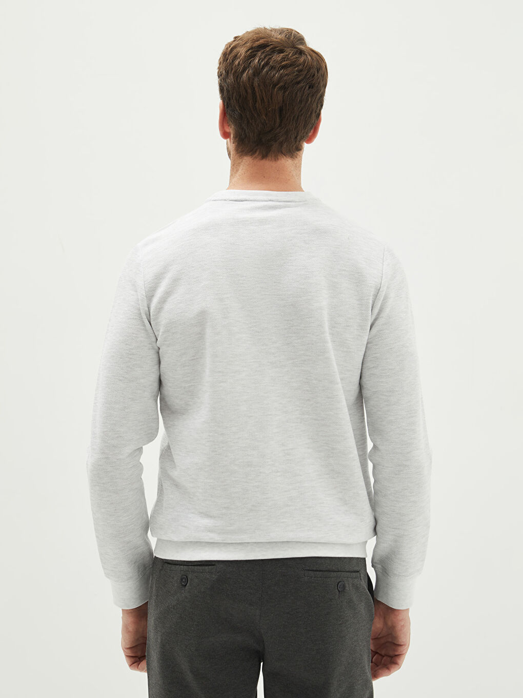 Sweat-shirt Basique à Col Rond et Manches Longues pour Hommes-4