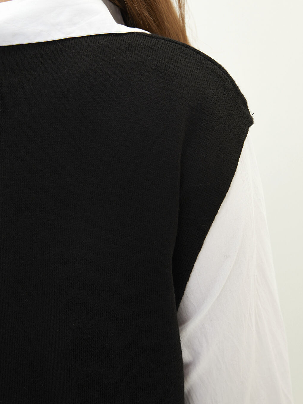 Kadın Büyük Beden Bisiklet Yaka Düz Süveter-3