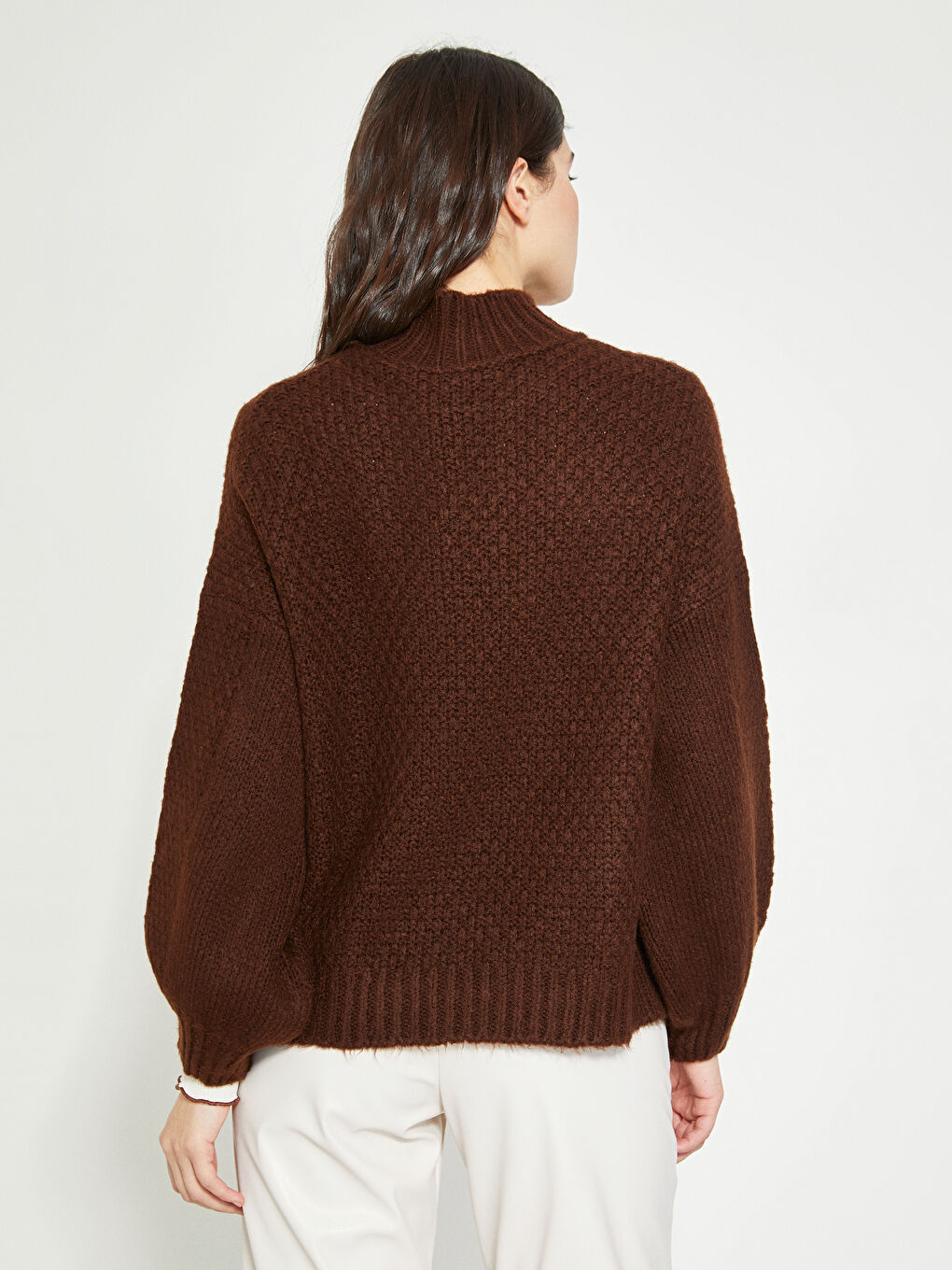 Halber Rollkragen Damen Strickpullover-4