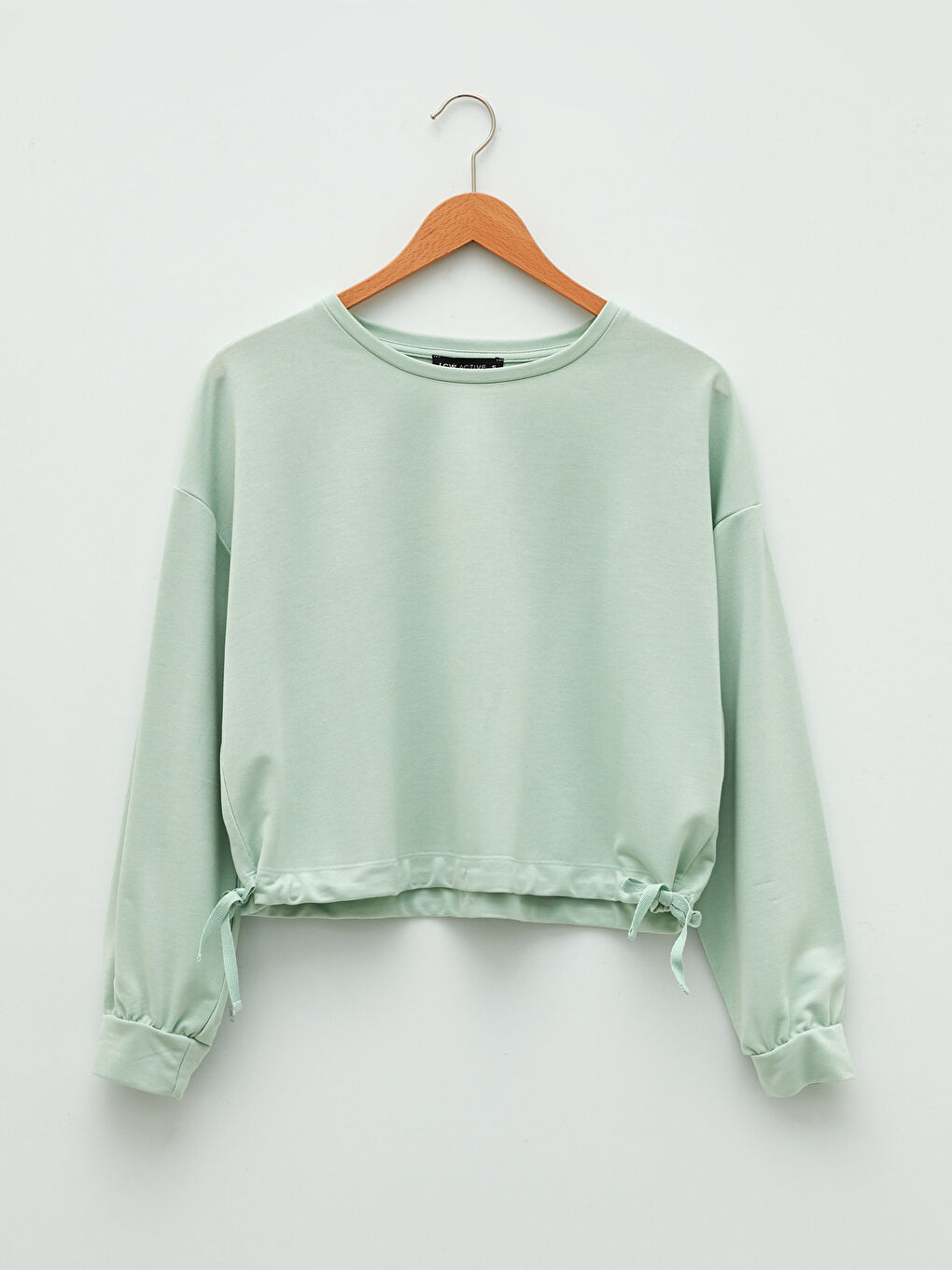 Crew Neck Plain Long Sleeve Women's Sweatshirt-5