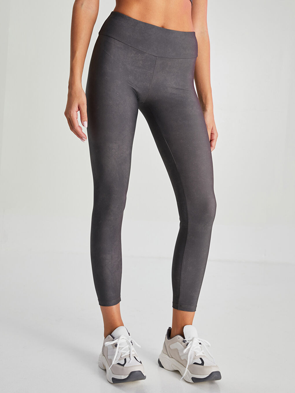 Women's Elasticated Waist Plain Sports Leggings-6