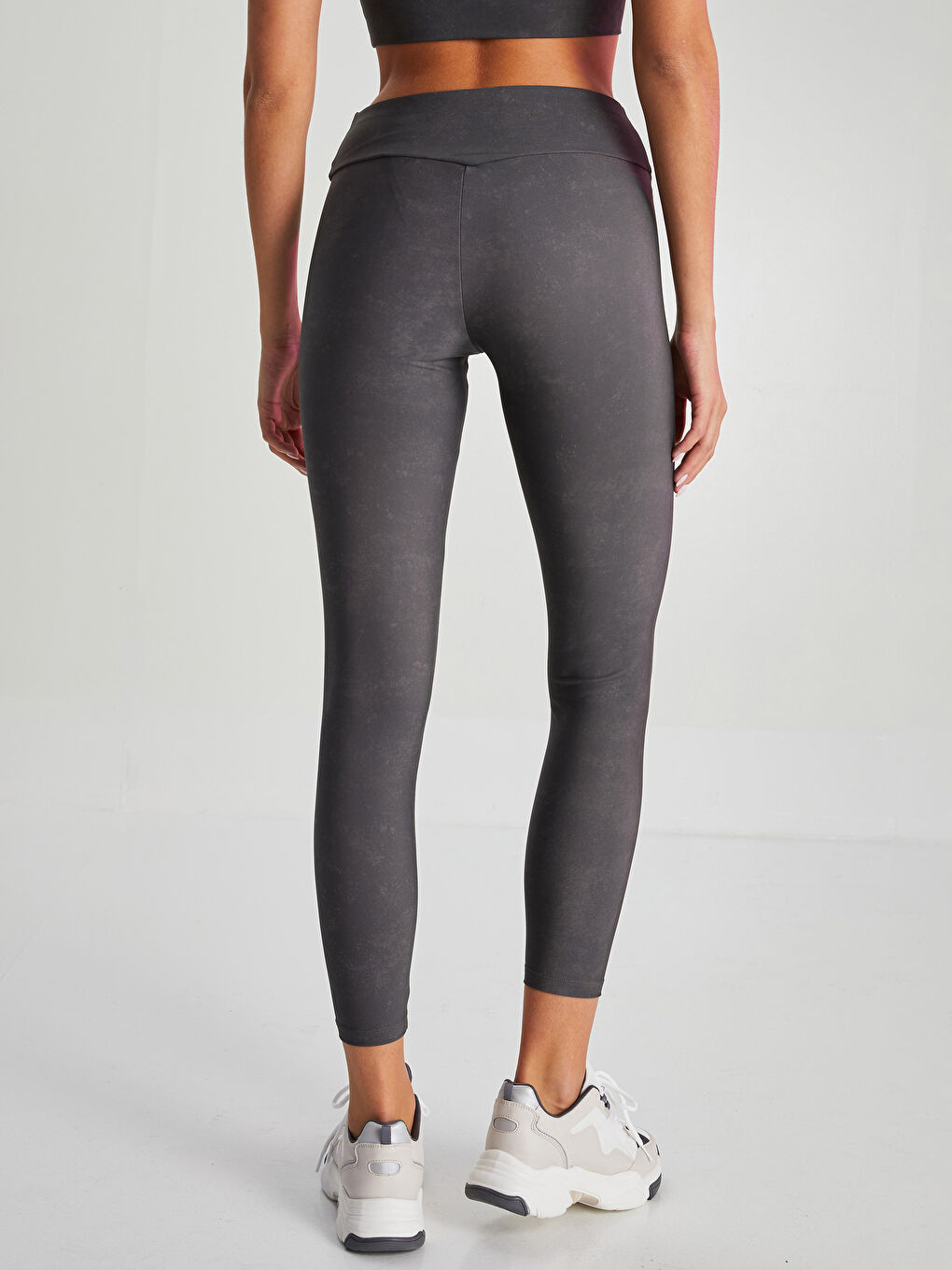 Women's Elasticated Waist Plain Sports Leggings-7