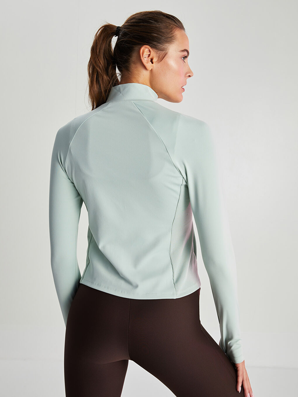 Cardigan Sport pentru Femei cu Guler Tip Pâlnie-5