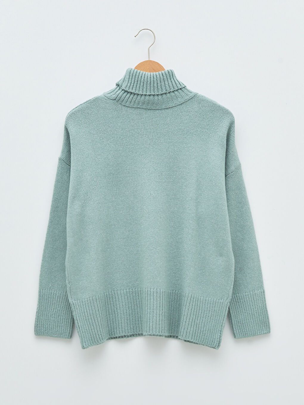 Turtleneck Plain Long Sleeve Women's Knitwear Sweater-6