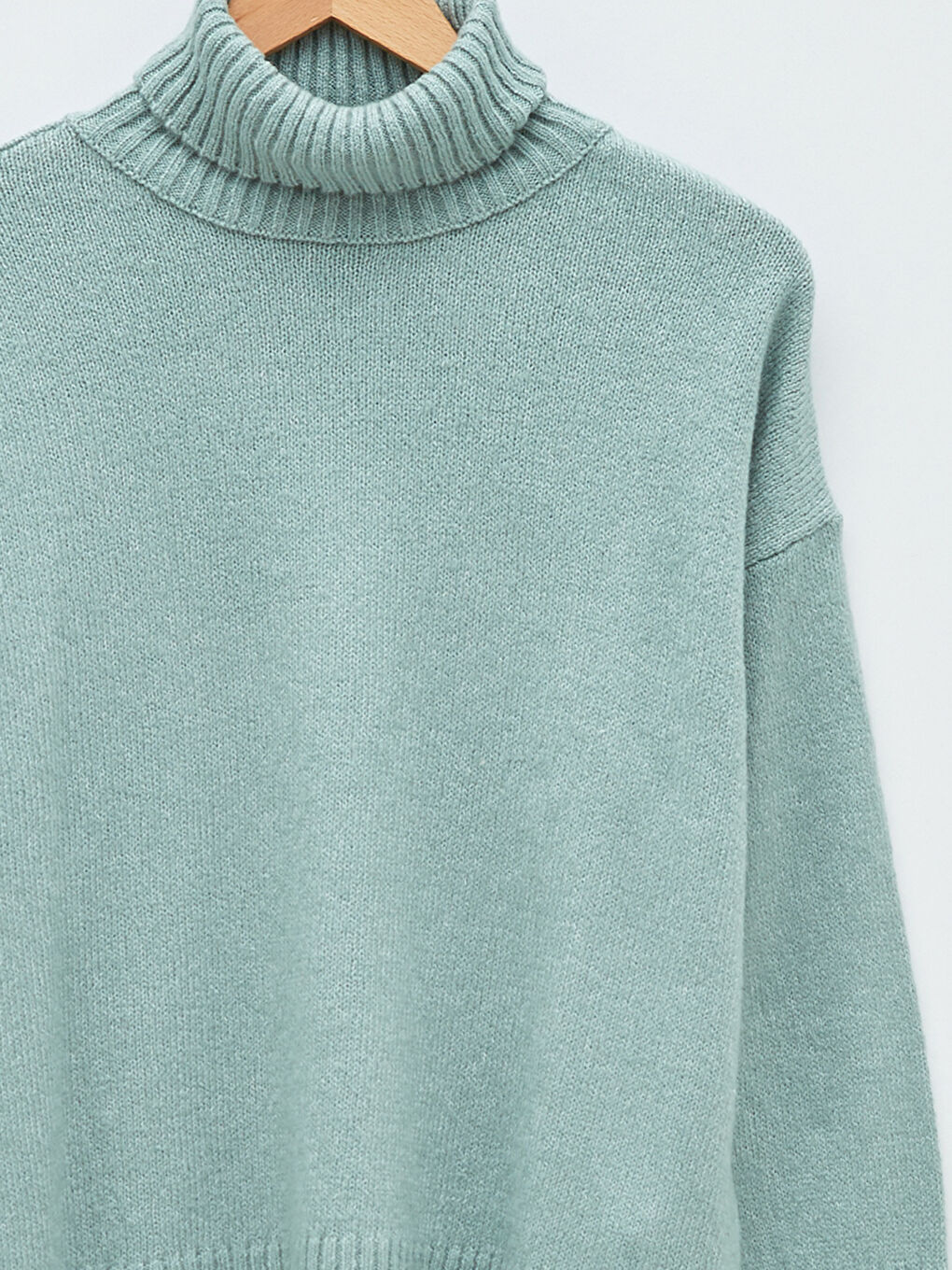 Turtleneck Plain Long Sleeve Women's Knitwear Sweater-7