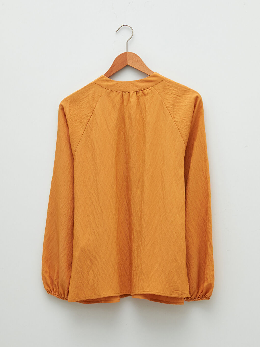 Bluză pentru Femei cu Guler Rotund, Croială Dreaptă, Mânecă Lungă, Material Gabardină-6