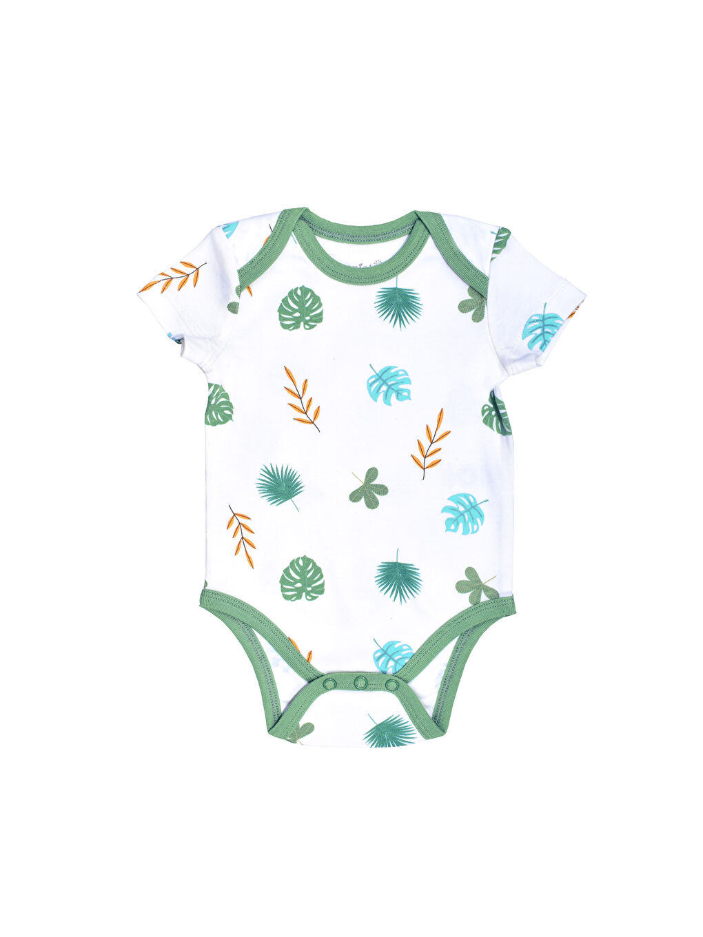 Beyaz Baskılı Çıtçıtlı Body