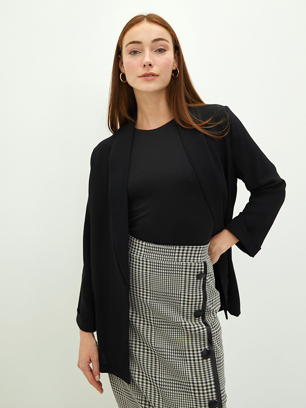 Crêpe Damen-Blazerjacke