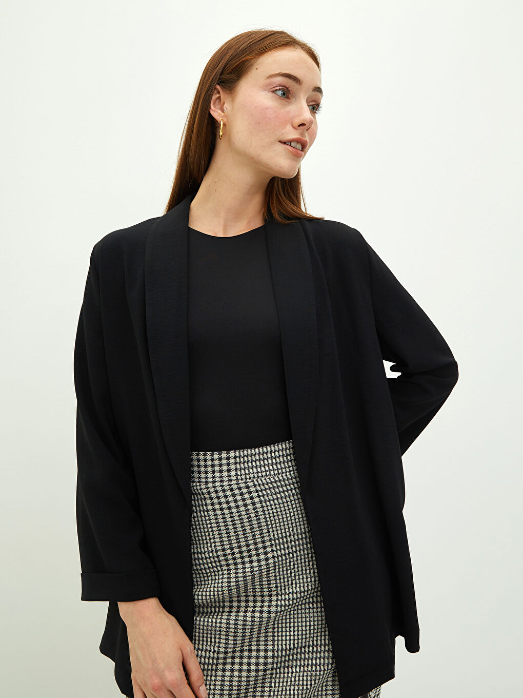 Crêpe Damen-Blazerjacke-1