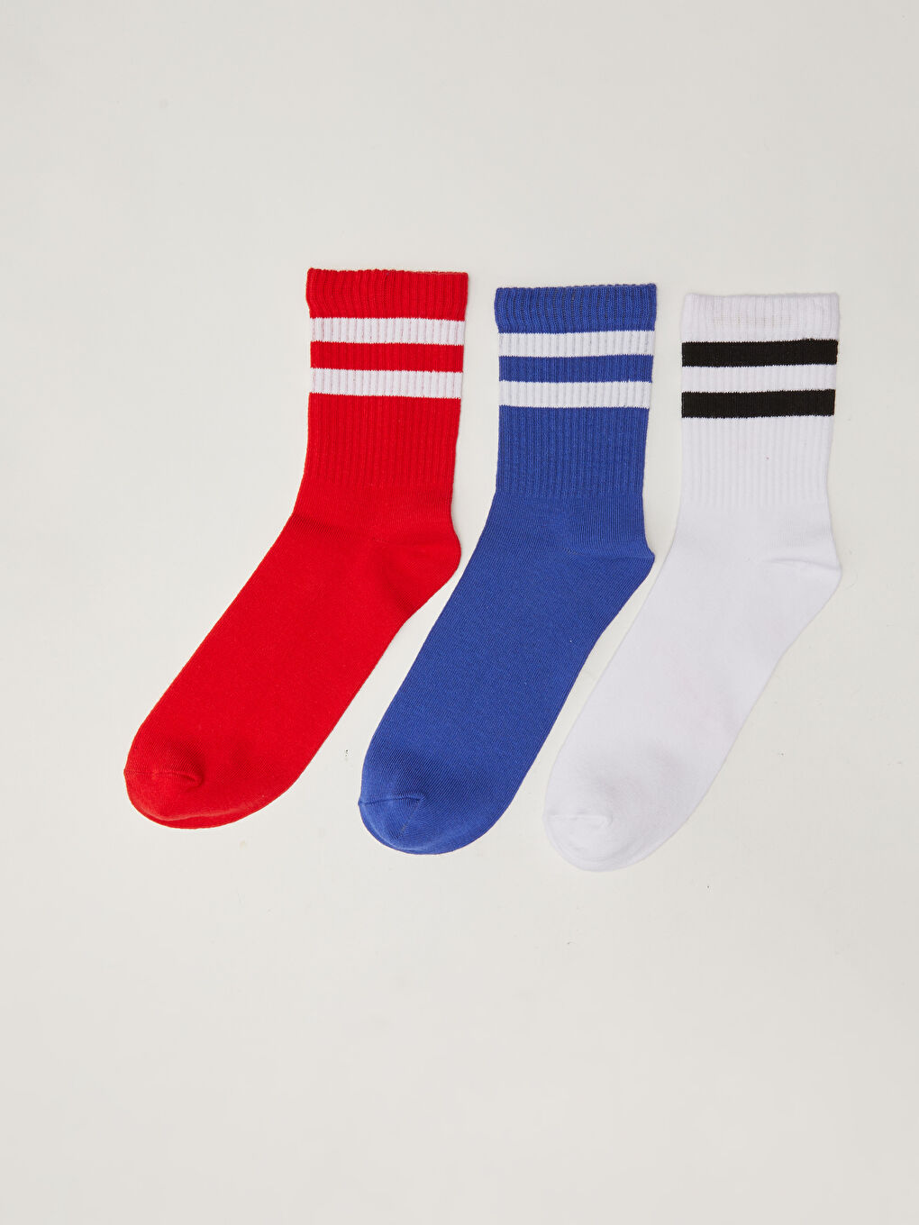 Karışık Çizgili Erkek Soket Çorap 3'lü-1