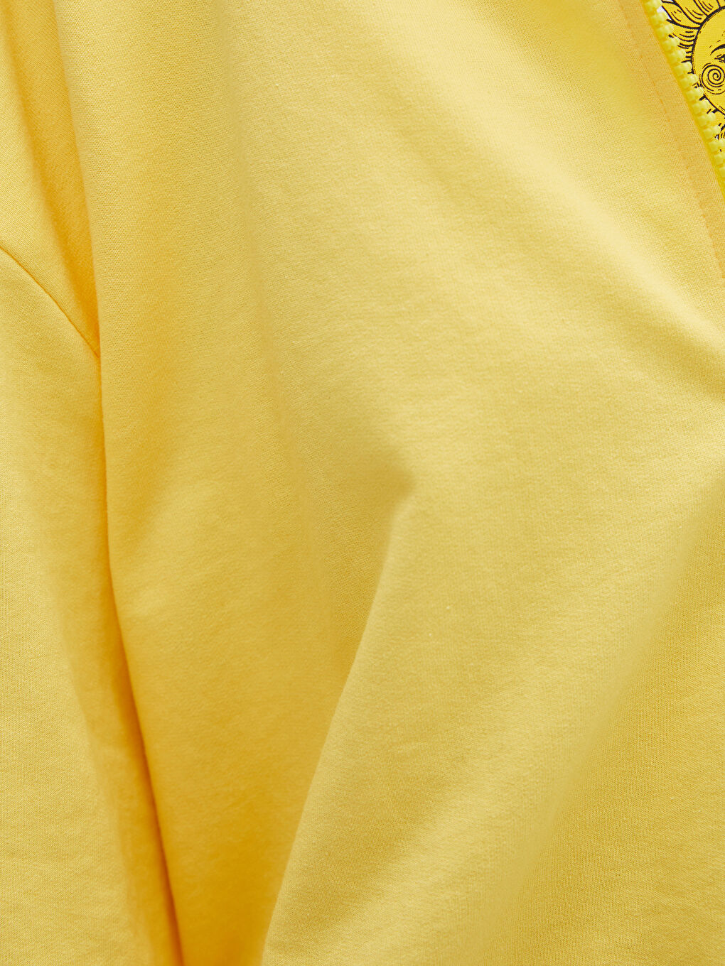 Hooded Collar Regular Long Sleeve Women's Sweatshirt-3