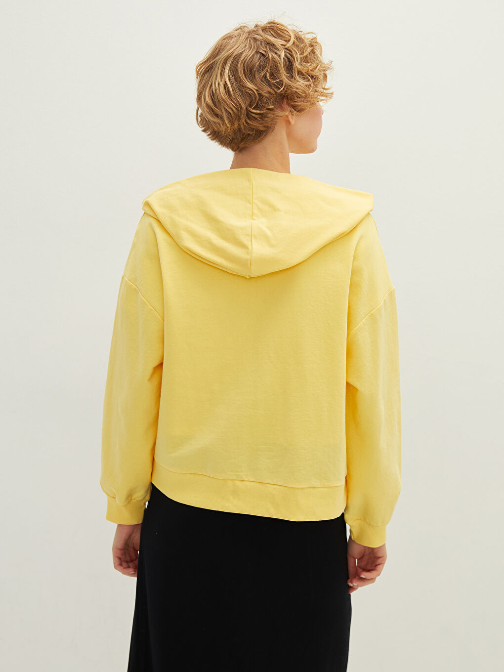 Hooded Collar Regular Long Sleeve Women's Sweatshirt-4