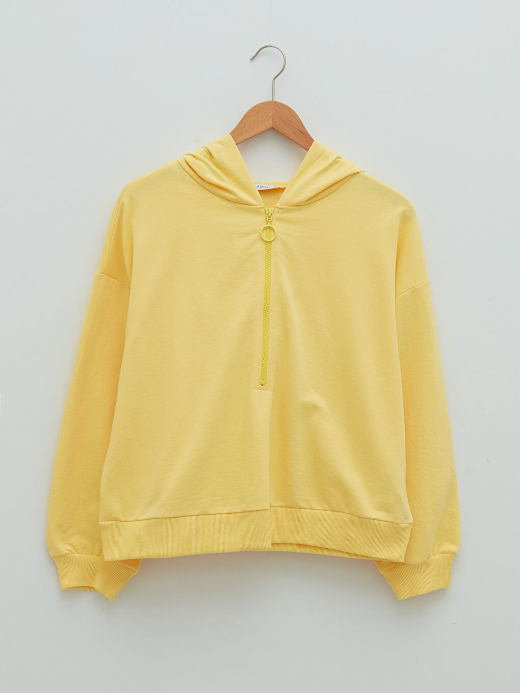 Hooded Collar Regular Long Sleeve Women's Sweatshirt-5