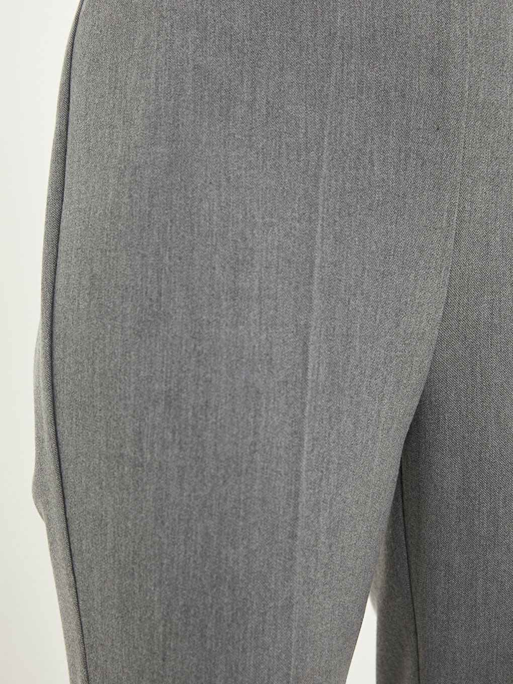 Gri Beli Fermuarlu Dar Fit Kadın Pantolon-6