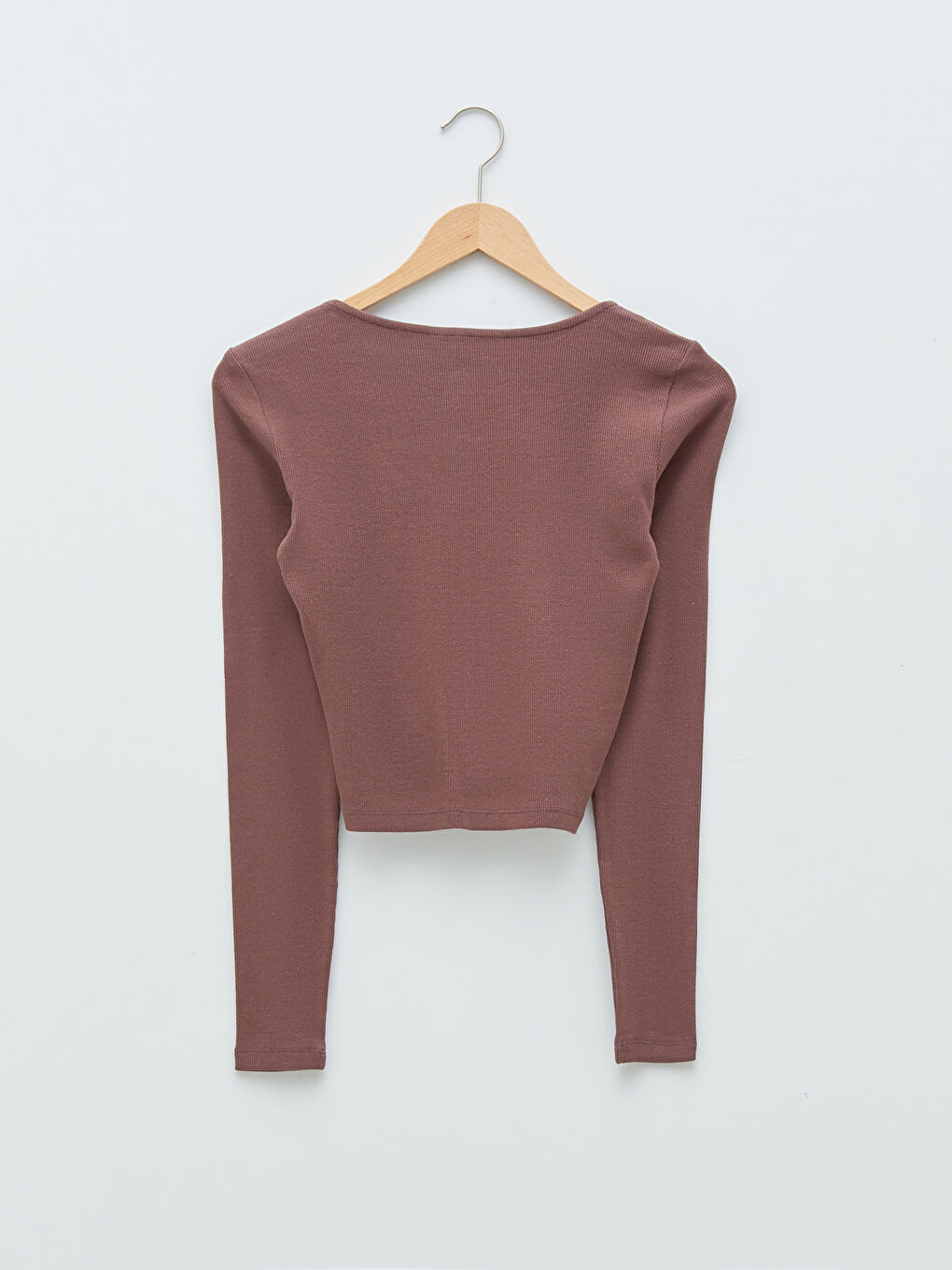 XSIDE V Neck Shirr Detailed Long Sleeve Crop Women's Blouse -W1JB34Z8-RWU