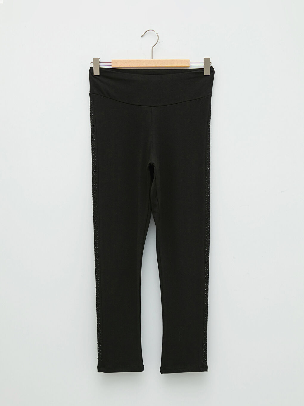 Әйелдерге арналған серпімді белдік таспен безендірілген леггинстер-5