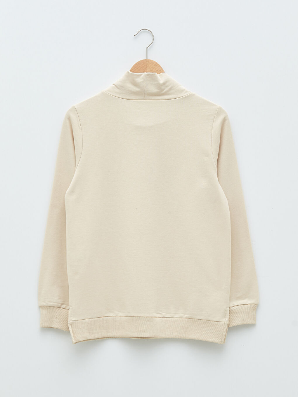 Stand Up Collar Embroidered Long Sleeve Women's Sweatshirt-7