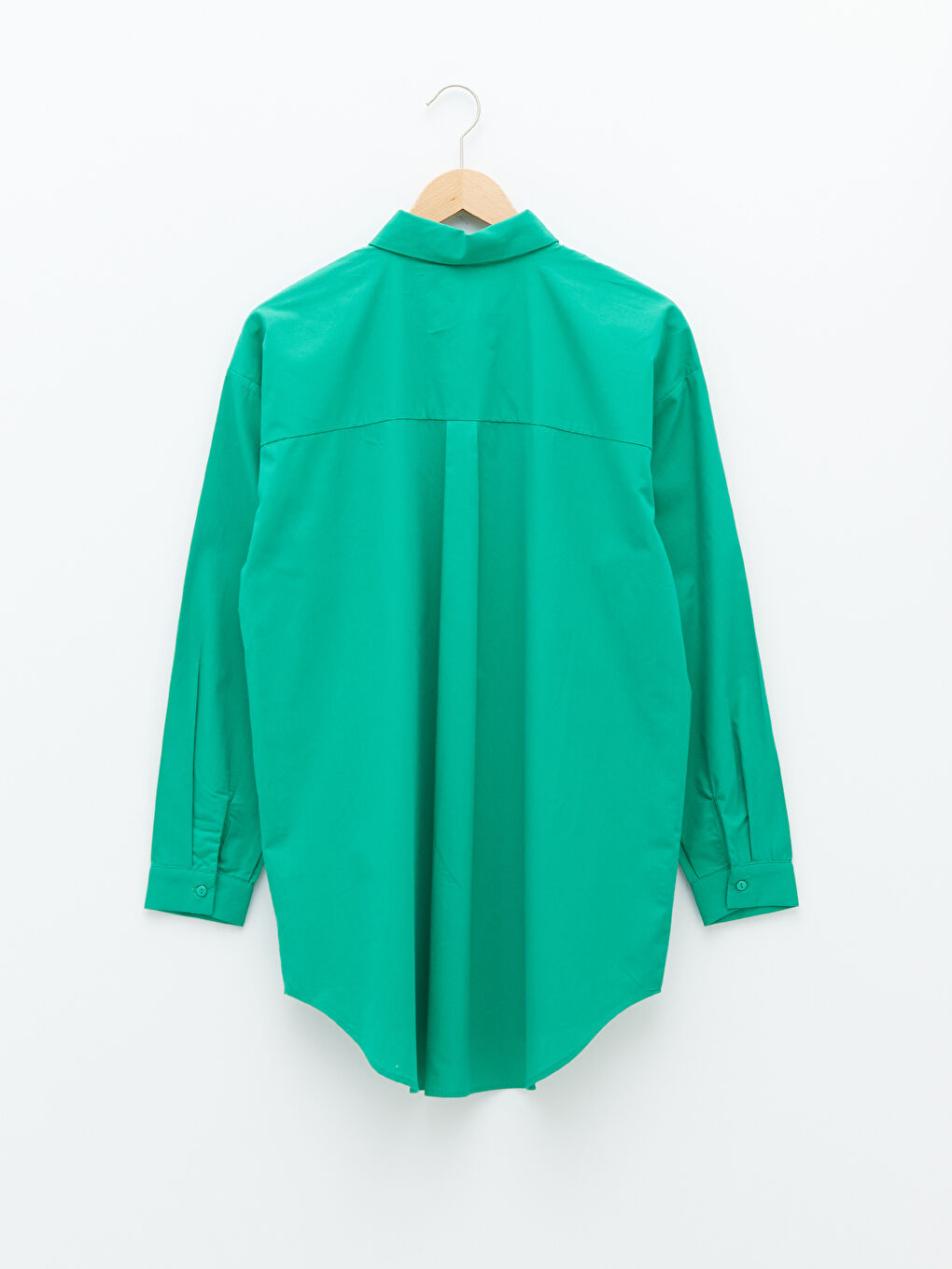 Front Button Closure Pocket Detailed Long Sleeve Poplin Women's Shirt-6