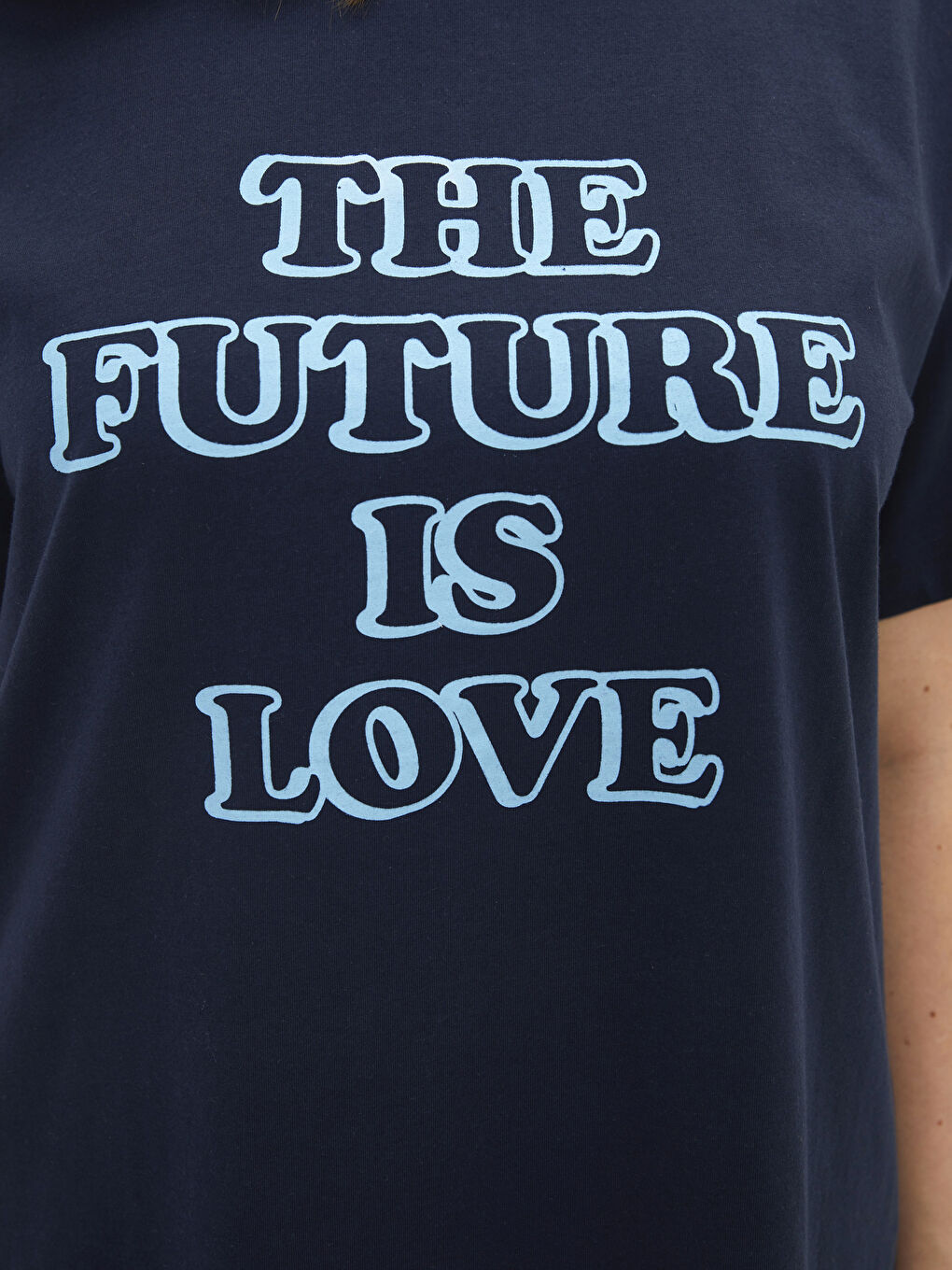 Large Size Crew Neck Letter Printed Short Sleeve Cotton Women's T-Shirt-6