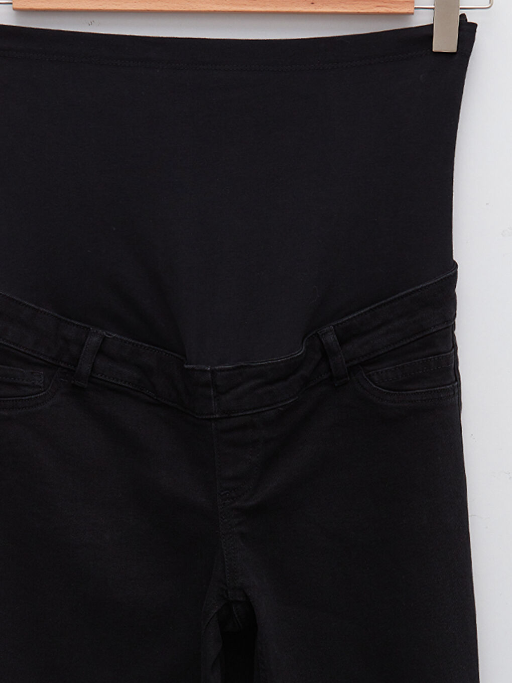 Siyah Yüksek Bel Wideleg Geniş Paça Cep Detaylı Kadın Jean Pantolon-6